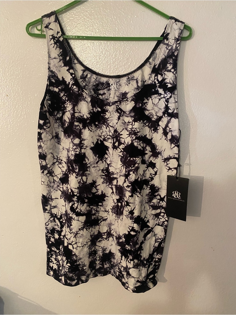 Rock & Republic Black and White Tie-Dye Tank - Picture 1 of 6